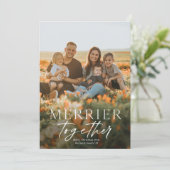 Vrolijker Samen Script Foto Prettig Kerstfeest Kaart (Staand voorkant)