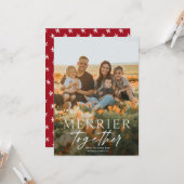 Vrolijker Samen Script Foto Prettig Kerstfeest Kaart (Voorkant / Achterkant in situ)