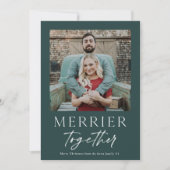 Vrolijker Samen Script Foto Prettig Kerstfeest Kaart (Voorkant)