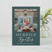 Vrolijker Samen Script Foto Prettig Kerstfeest Kaart (Staand voorkant)