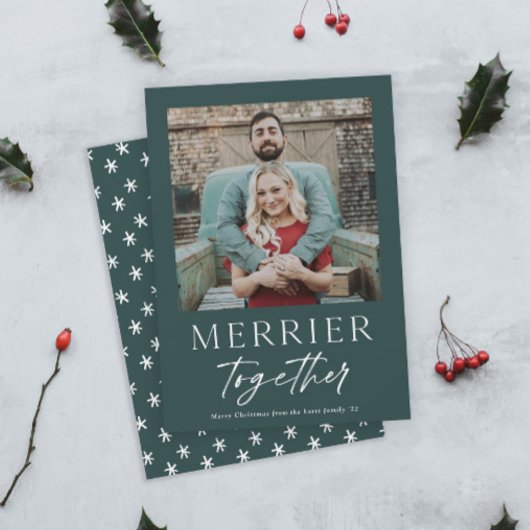 Vrolijker Samen Script Foto Prettig Kerstfeest Kaart