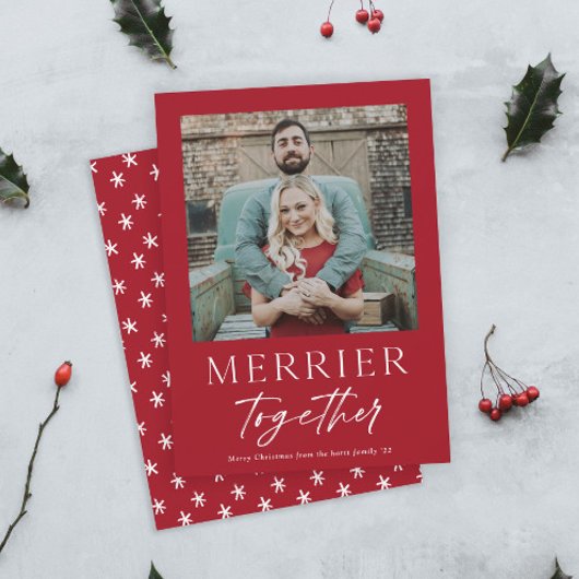 Vrolijker Samen Script Foto Prettig Kerstfeest Kaart