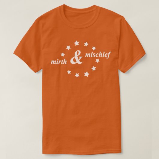 vrolijkheid en onheil t-shirt (Design voorkant)