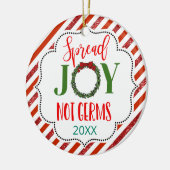 vrolijkheid in cheer , geen germs 2020 covid19 - g keramisch ornament (Links)