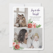 Vrolijkheid naar de wereld Kerstgroet met foto Feestdagenkaart (Voorkant)