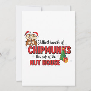 Vrolijkste groep chipmunks deze kant kerst aankondiging