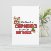 Vrolijkste groep chipmunks deze kant kerst aankondiging (Staand voorkant)