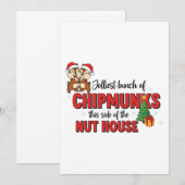 Vrolijkste groep chipmunks deze kant kerst aankondiging (Voorkant / Achterkant)