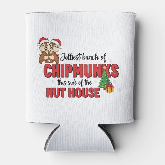 Vrolijkste groep chipmunks deze kant kerst blikjeskoeler (Voorkant)