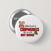 Vrolijkste groep chipmunks deze kant kerst ronde button 5,7 cm (Voorkant /achterkant)