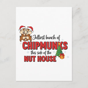 Vrolijkste groep chipmunks deze kant kerstfeest feestdagenkaart