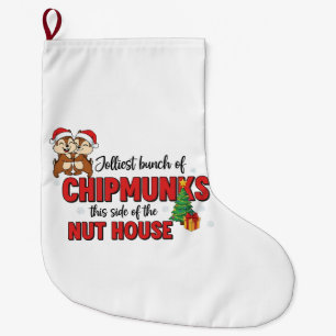 Vrolijkste groep chipmunks deze kant kerstfeest  grote kerstsok