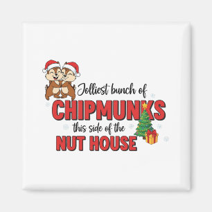 Vrolijkste groep chipmunks deze kant kerstfeest magneet
