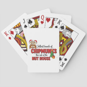 Vrolijkste groep chipmunks deze kant kerstfeest pokerkaarten