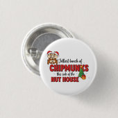 Vrolijkste groep chipmunks deze kant kerstfeest ronde button 3,2 cm (Voorkant /achterkant)