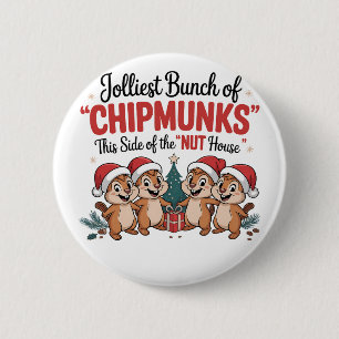 Vrolijkste groep chipmunks Grappige Knaagdieren Ke Ronde Button 5,7 Cm