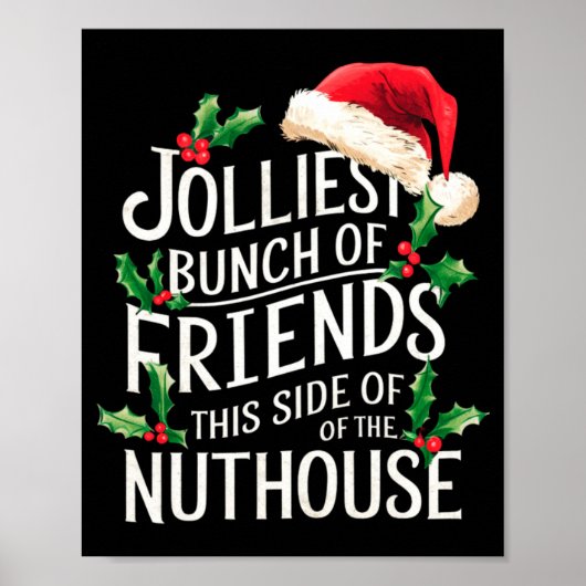 Vrolijkste groep vrienden Kerstmis bij elkaar pass Poster (Voorkant)
