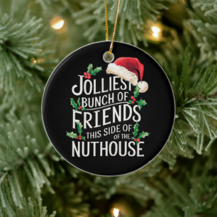 Vrolijkste groep vrienden Kerstmis bijpassend sarc Keramisch Ornament