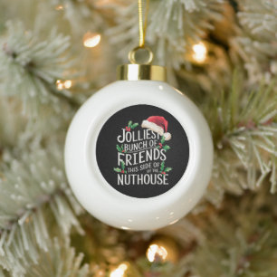 Vrolijkste groep vrienden Kerstmis bijpassend sarc Keramische Bal Ornament