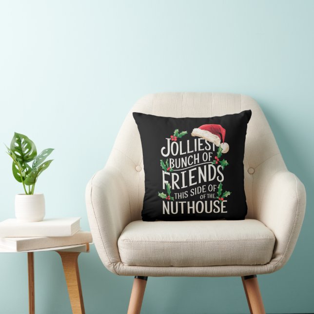 Vrolijkste groep vrienden Kerstmis bijpassend sarc Kussen (Stoel)