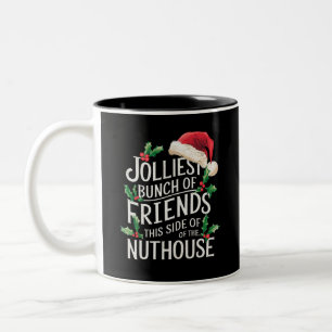 Vrolijkste groep vrienden Kerstmis bijpassend sarc Tweekleurige Koffiemok
