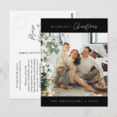 Vrolijkste kerstfoto, modern minimalistisch briefkaart (Voorkant / Achterkant)