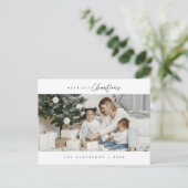 Vrolijkste kerstfoto, modern minimalistisch briefkaart (Staand voorkant)