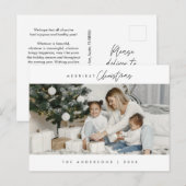 Vrolijkste kerstfoto, modern minimalistisch briefkaart (Voorkant / Achterkant)
