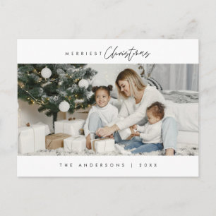 Vrolijkste kerstfoto, modern minimalistisch briefkaart