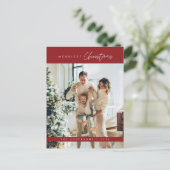 Vrolijkste kerstfoto, modern minimalistisch briefkaart (Staand voorkant)