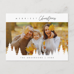 Vrolijkste kerstfoto, modern minimalistisch briefkaart