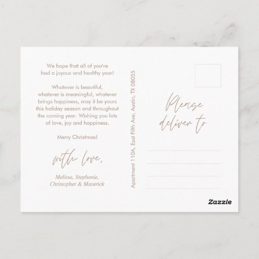 Vrolijkste kerstfoto, modern minimalistisch briefkaart (Achterkant)