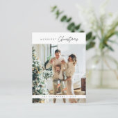 Vrolijkste kerstfoto, modern minimalistisch briefkaart (Staand voorkant)