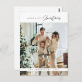 Vrolijkste kerstfoto, modern minimalistisch briefkaart (Voorkant / Achterkant)