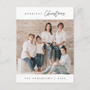 Vrolijkste kerstfoto, modern minimalistisch briefkaart