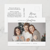 Vrolijkste kerstfoto, modern minimalistisch briefkaart (Voorkant / Achterkant)