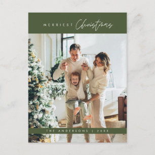 Vrolijkste kerstfoto, modern minimalistisch briefkaart