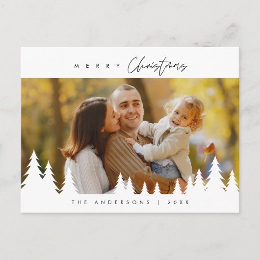 Vrolijkste kerstfoto, modern minimalistisch briefkaart (Voorkant)