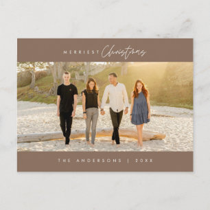 Vrolijkste kerstfoto, modern minimalistisch briefkaart