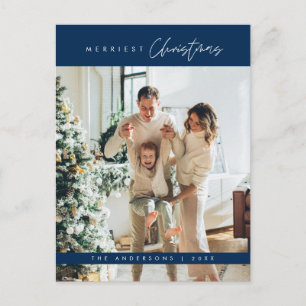 Vrolijkste kerstfoto, modern minimalistisch briefkaart