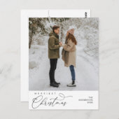 Vrolijkste kerstfoto, romantische groet briefkaart (Voorkant / Achterkant)