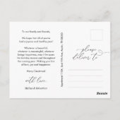 Vrolijkste kerstfoto, romantische groet briefkaart (Achterkant)