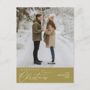 Vrolijkste kerstfoto, romantische groet briefkaart