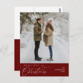 Vrolijkste kerstfoto, romantische groet briefkaart (Voorkant / Achterkant)