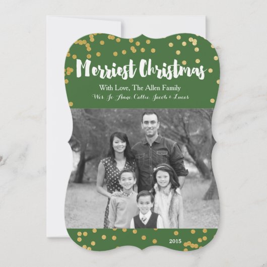 Vrolijkste Kerstmis - de Groene Gouden Kaart van (Voorkant)