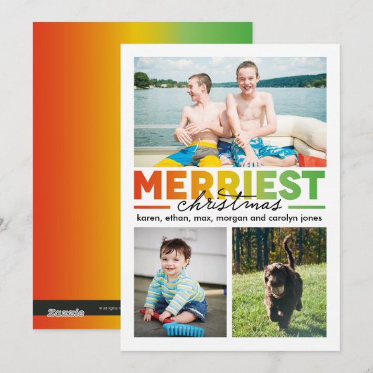 Vrolijkste Kerstmis Multix 3 Feestdagenkaart (Voorkant / Achterkant)