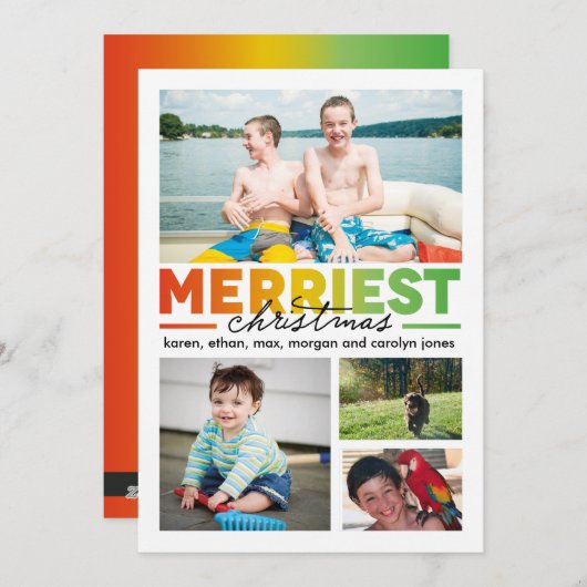 Vrolijkste Kerstmis Multix 4 Feestdagenkaart (Voorkant / Achterkant)