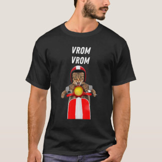 Vrom Vrom Crazy Cat Motorfiets Racen Cool Feline T-shirt
