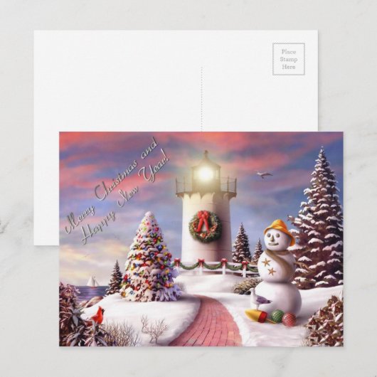 vrome kerst en gelukkig nieuwjaar feestdagenkaart (Voorkant / Achterkant)