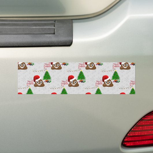 vrome kerst poo emoji bumpersticker (Op auto)